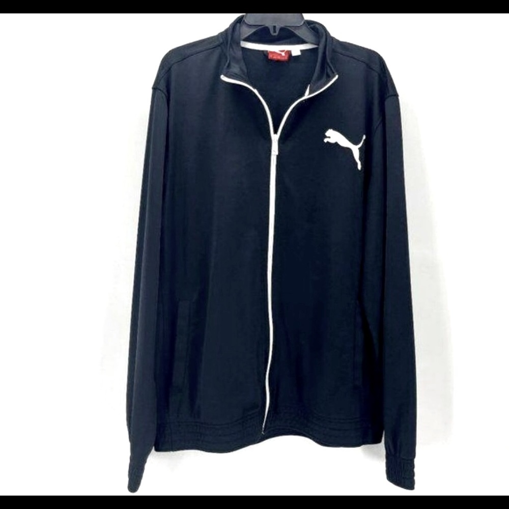 Puma Black White Contrast Long Sleeve Zip Jacket